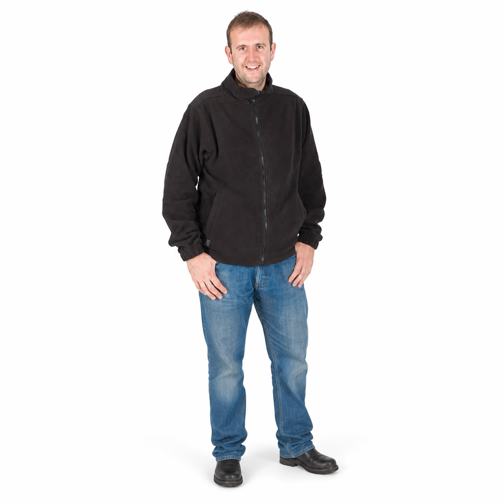 Polo Neck Zipped Fleece Sweatshirt
