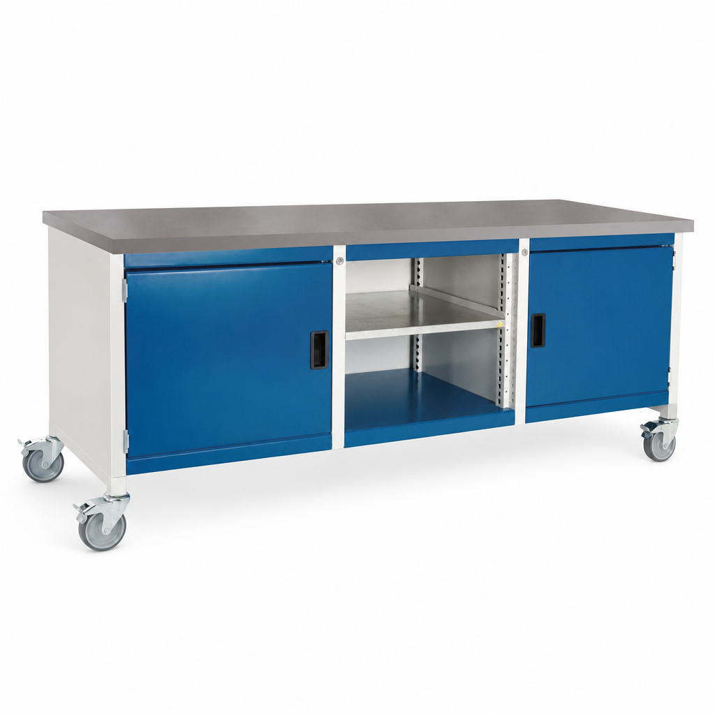Premium Mobile Workbench with Lino Worktop and Storage