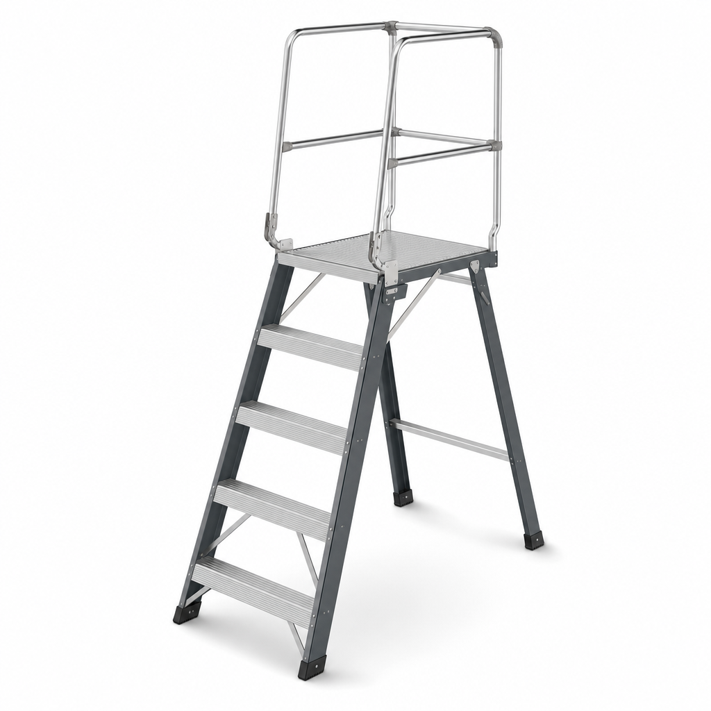 Professional Platform Step Ladder with Safety Rail