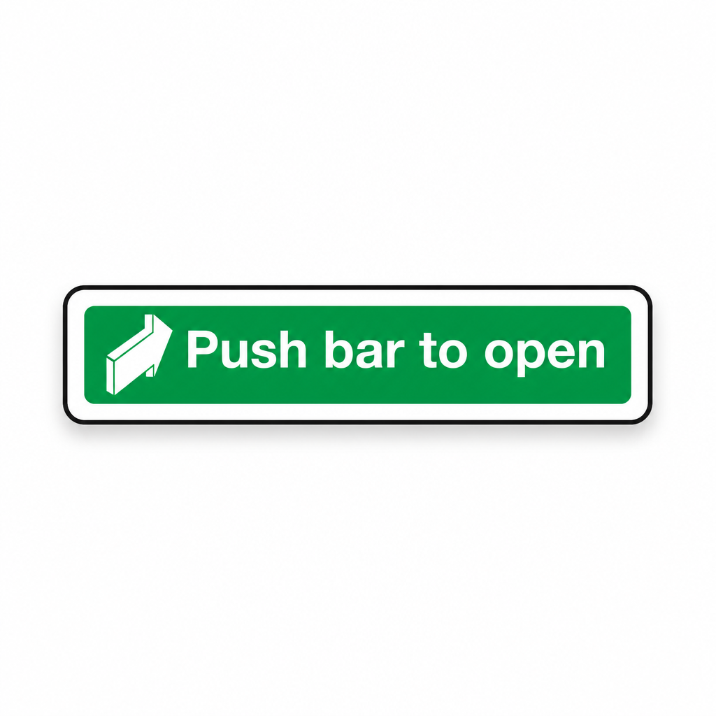 Push Bar to Open Safety Sign