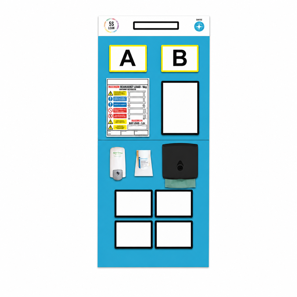 Rack End Sanitising Shadow Notice Boards for Double Aisles