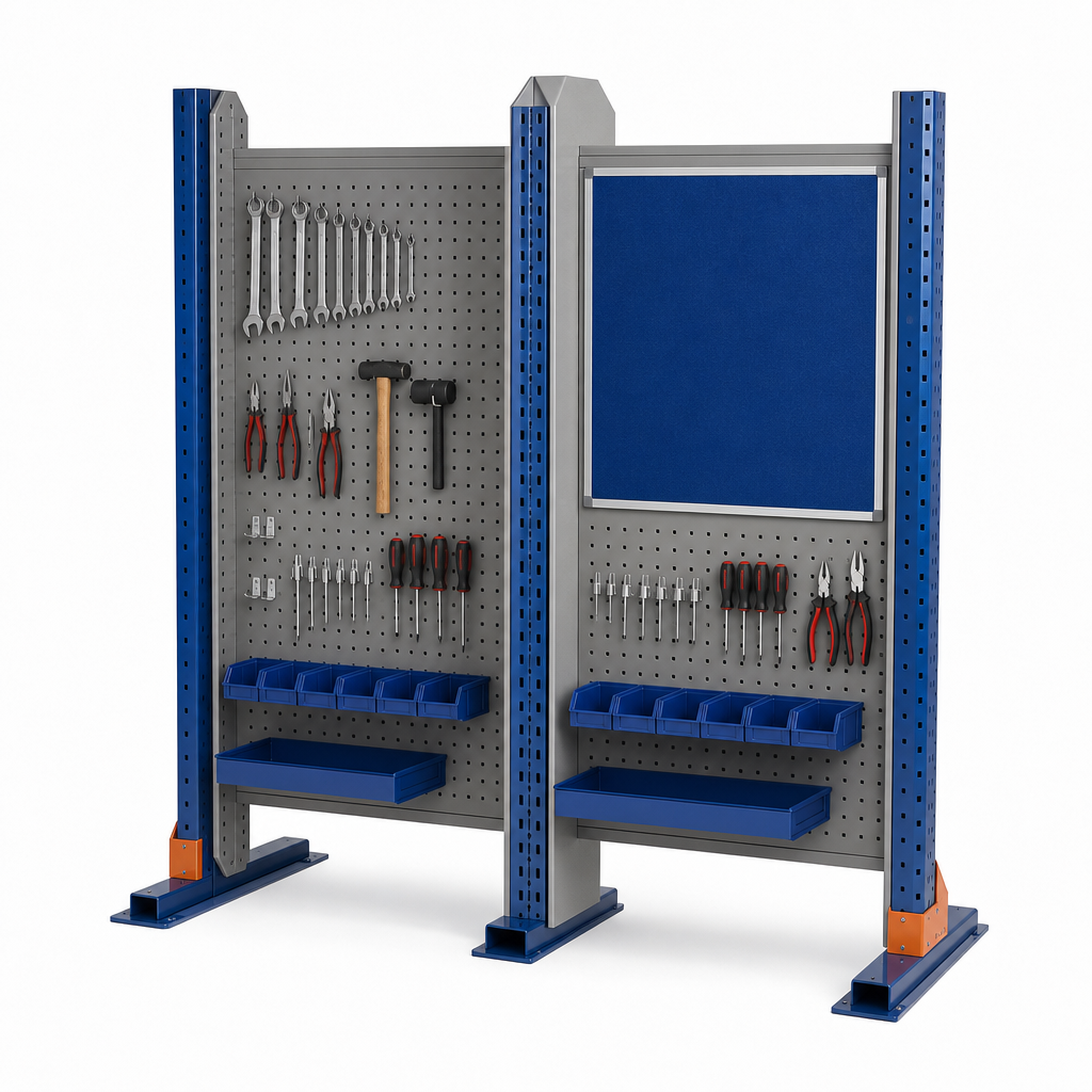 Rack End Shadow Board with Tool Storage and Notice Panel