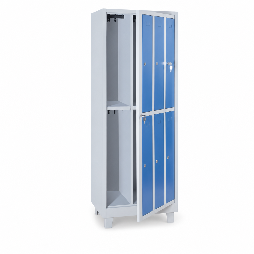 Raised Metal Garment Dispensing Laundry Locker With 6 Doors