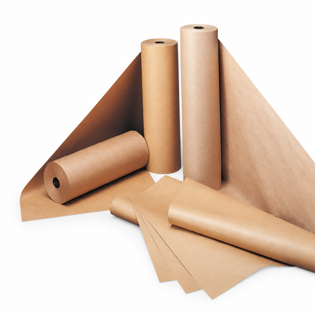 Recycled Brown Kraft Wrapping Paper Roll