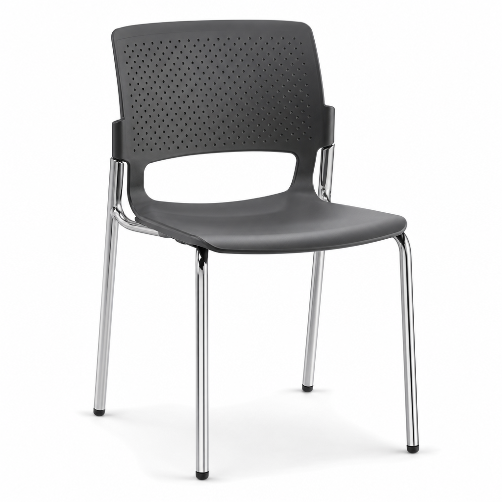 Recycled Plastic Stackable Office Chair with Chrome Frame