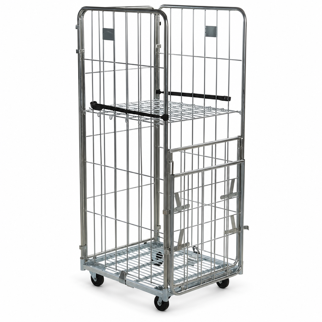 Roll Pallet with Four Removable Sides and Drop Gate