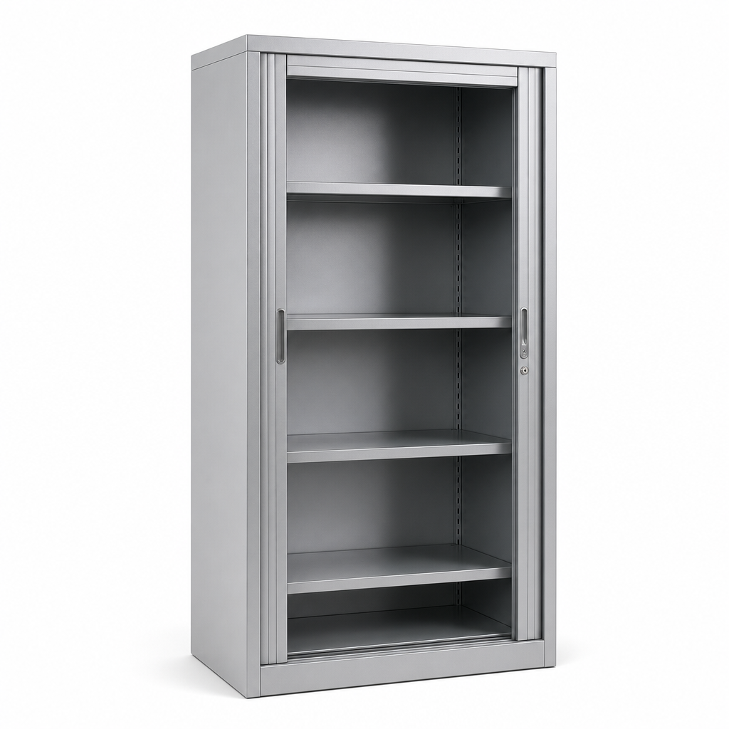 Roller Shutter Steel Storage Cabinet with 4 Shelves 2000x1050x650mm
