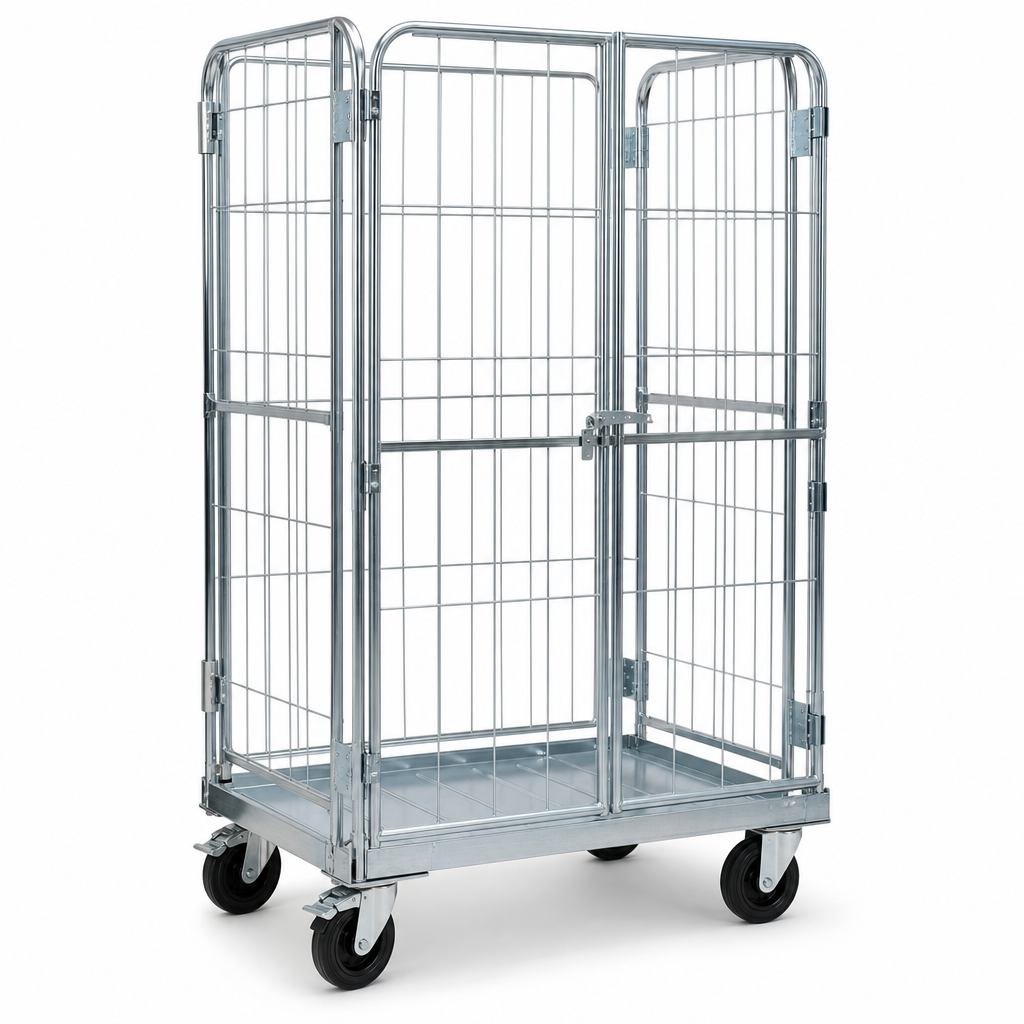 Safety Roll Container with Steel Base and 720kg Capacity