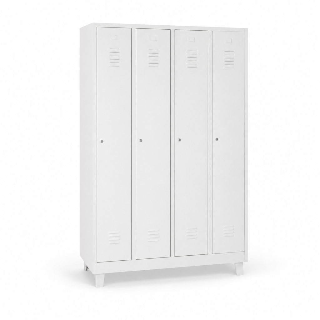 Set of Four One Door Nested Metal Storage Lockers with Hasp Lock