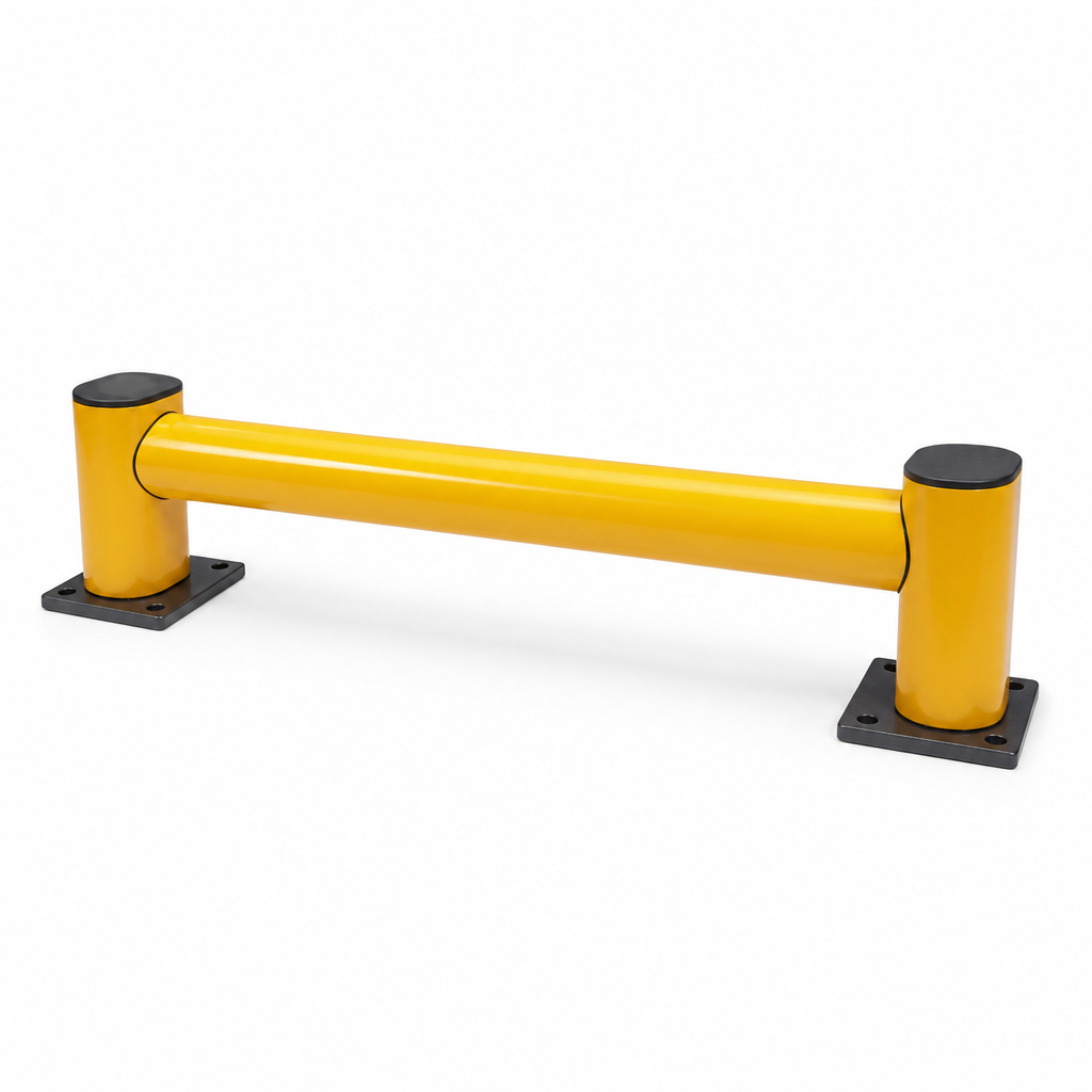 Single Rail Rack End Barrier for Warehouse Protection