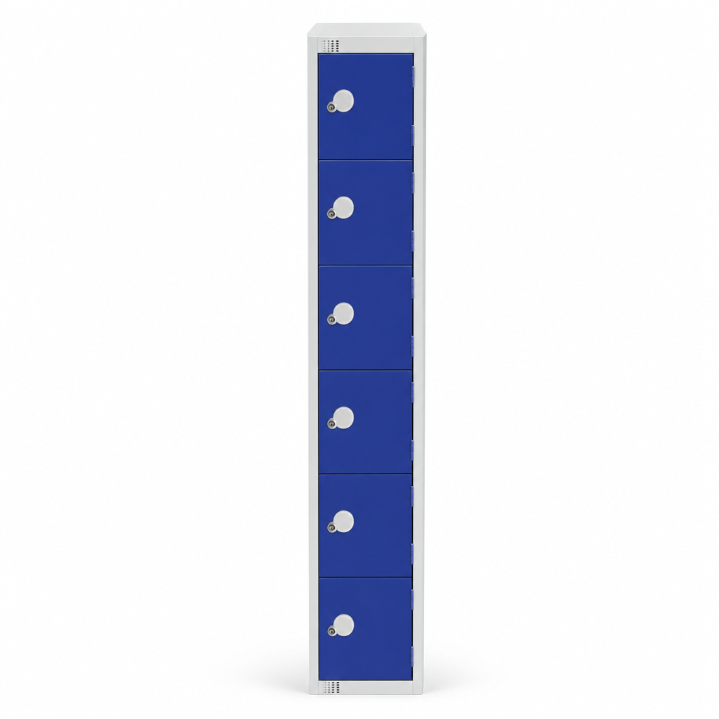 Six Door Antibacterial Metal Lockers with Sloping Top