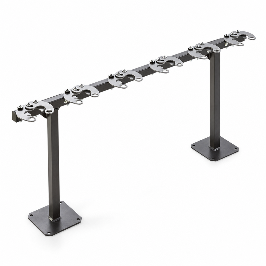 Six-Space Scooter Rack with Floor or Wall Mounting