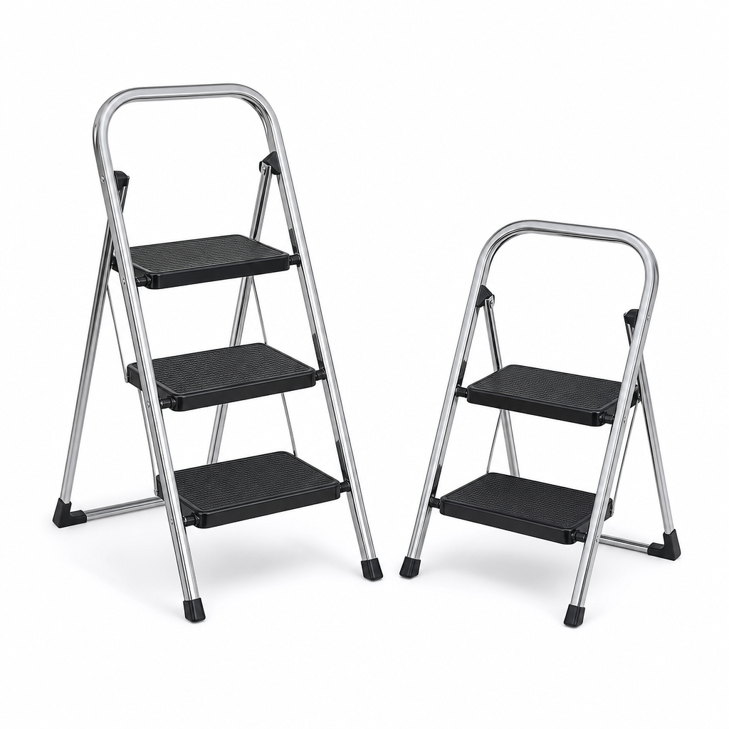 Small Folding Platform Step Ladders with 2 or 3 Steps