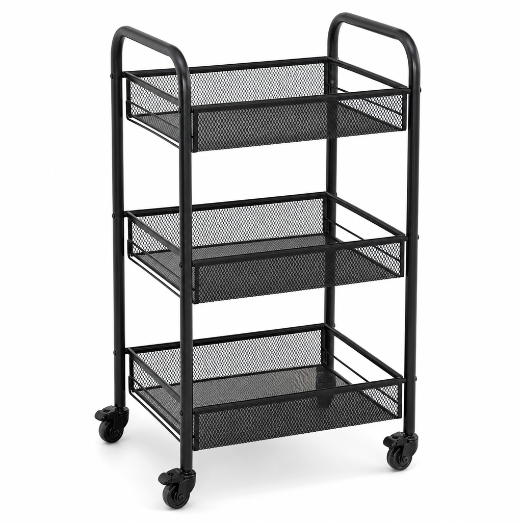 Small Shelf Office Trolley with Basket Shelves