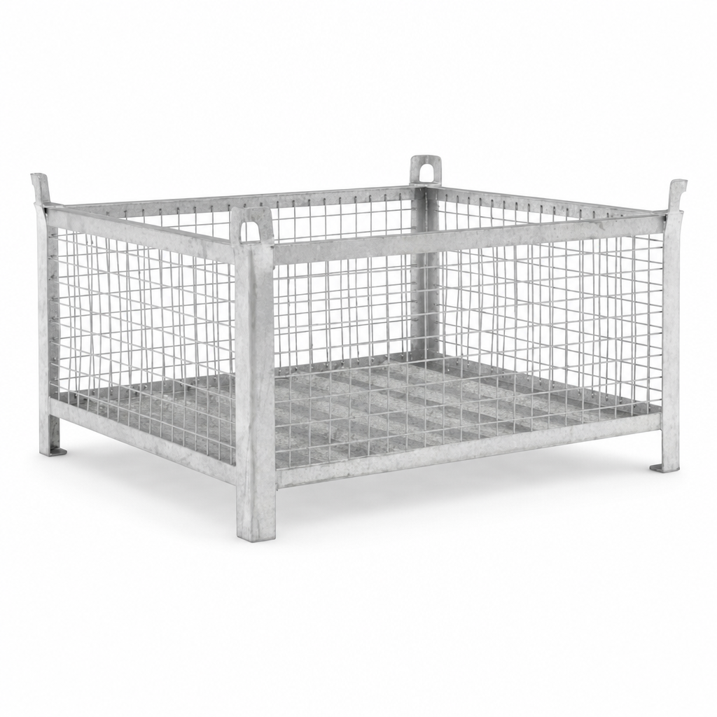 Stackable Mesh Stillage with Lifting Holes