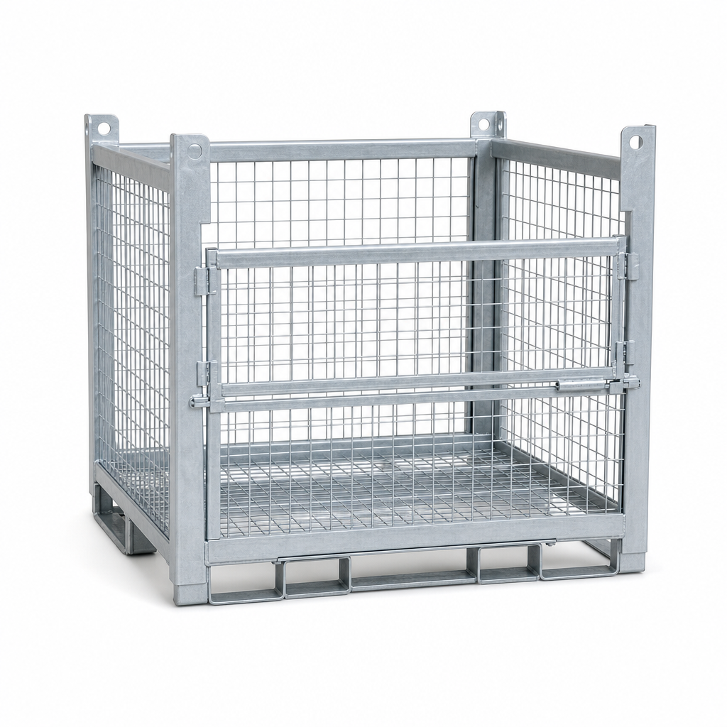 Stackable Mesh Stillage with Lifting Holes