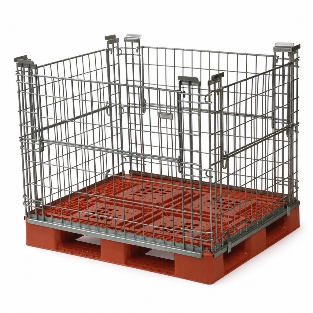 Stackable Pallet Retention Unit with Two-Way Access Gate