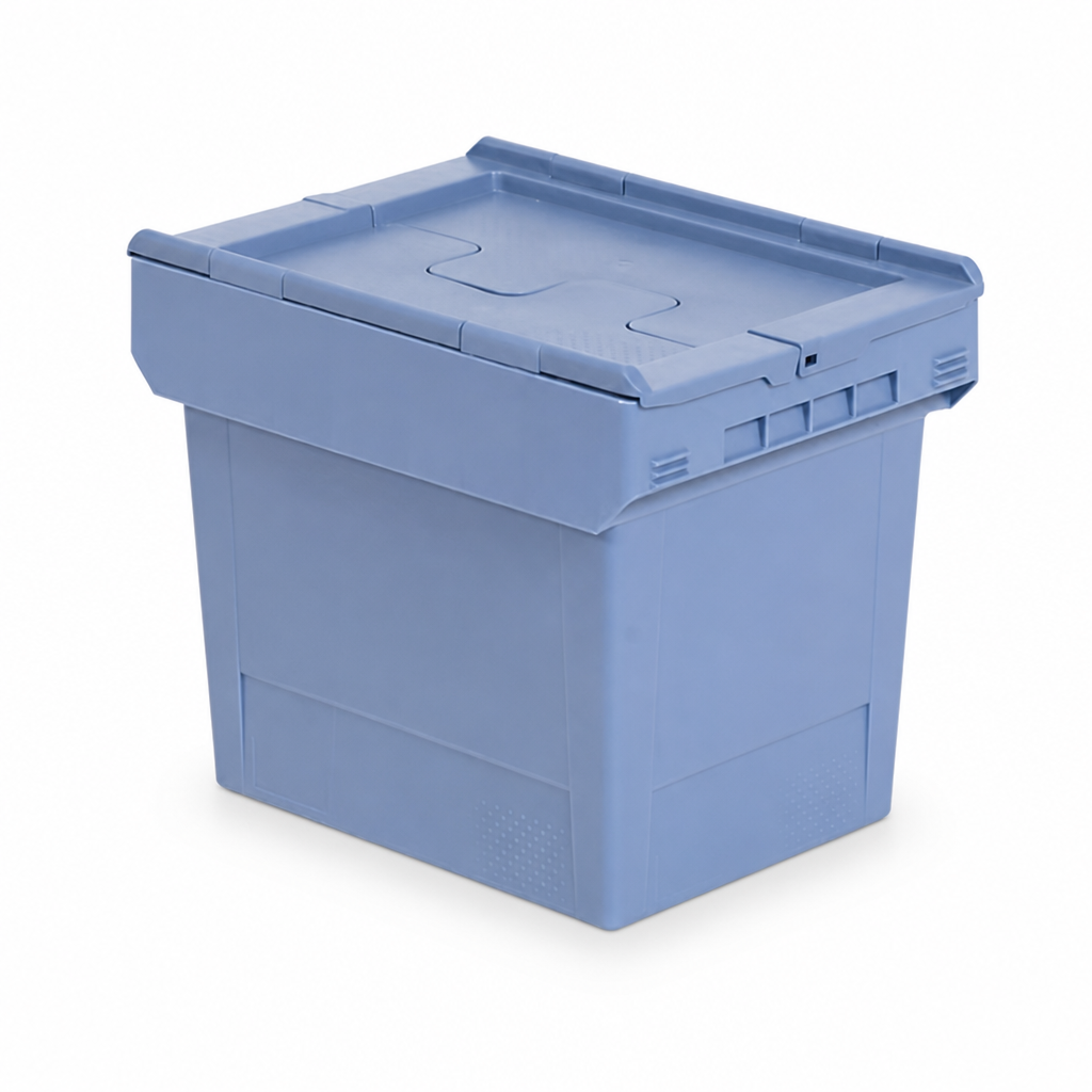 Stackable Plastic Distribution Containers with Lids