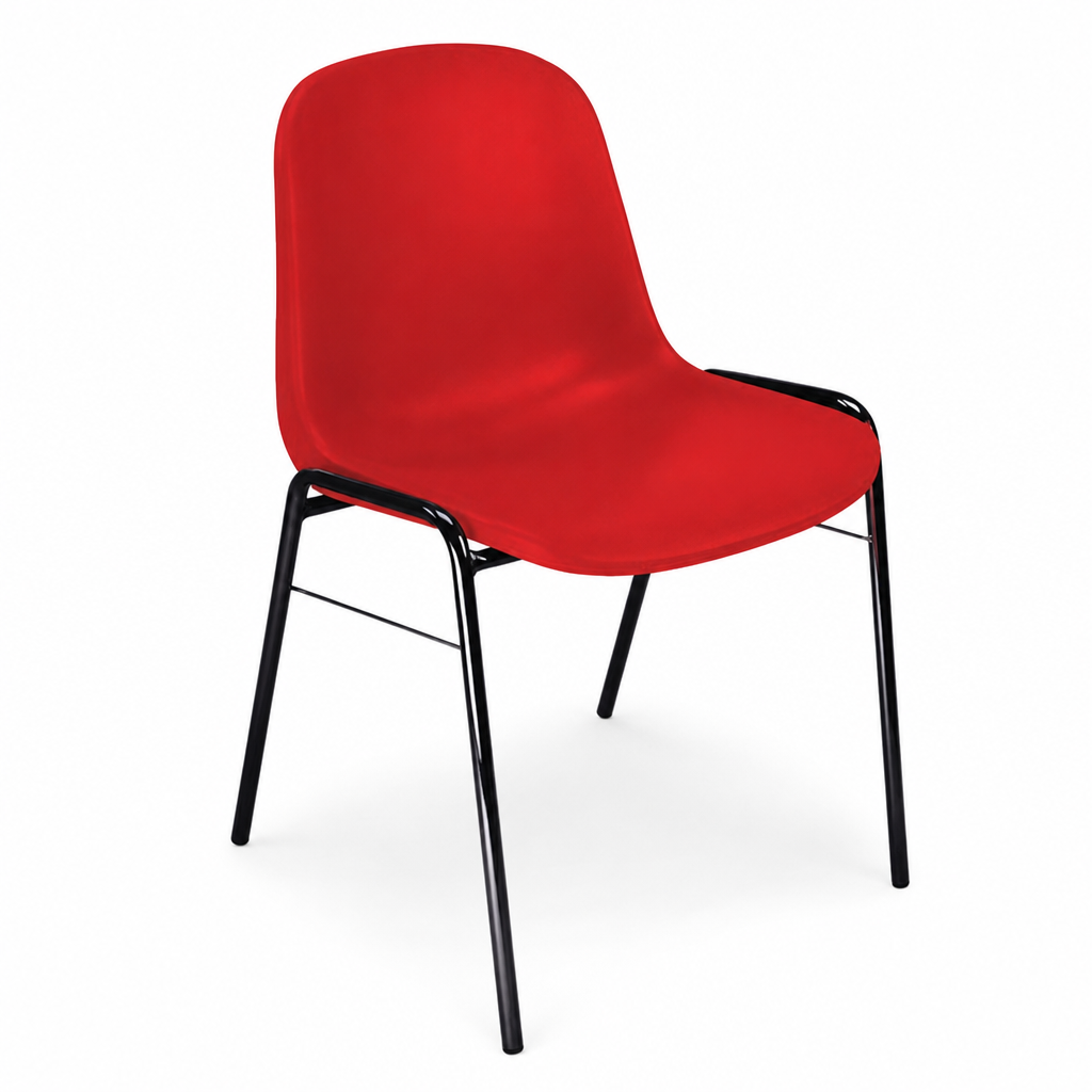 Stackable Plastic Office Chair with Black Frame