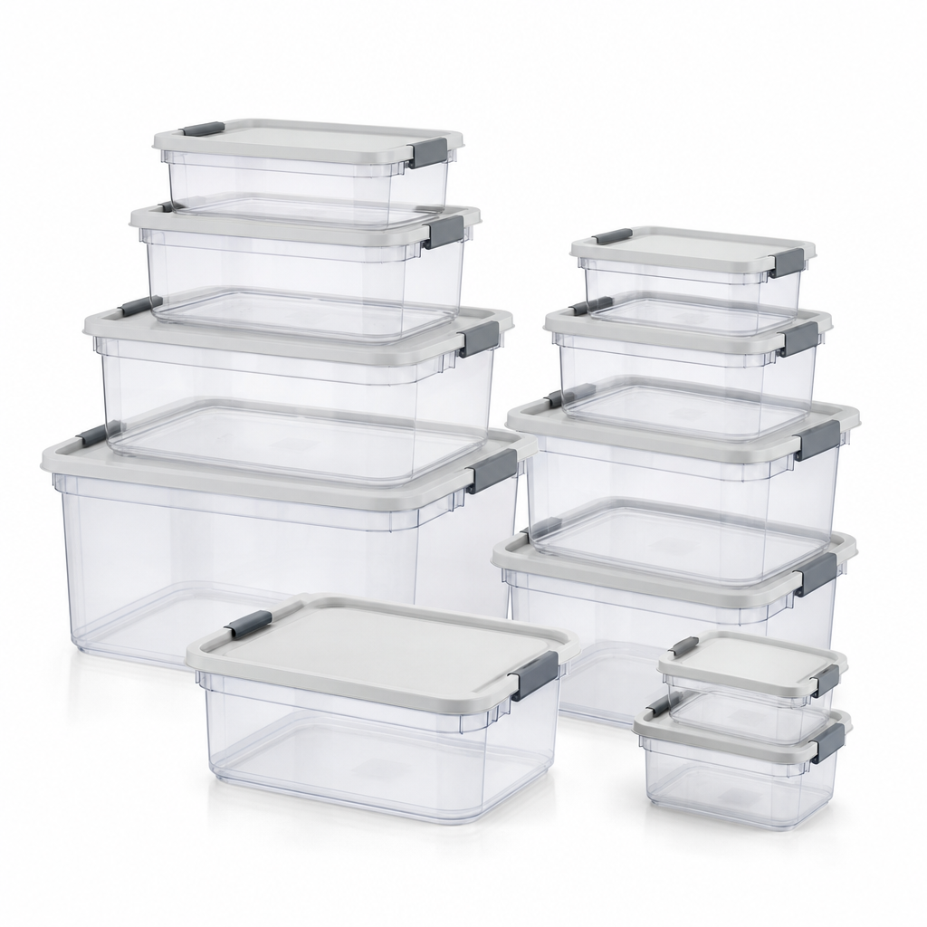 Stackable Plastic Storage Boxes 1.3L to 11L (Packs)
