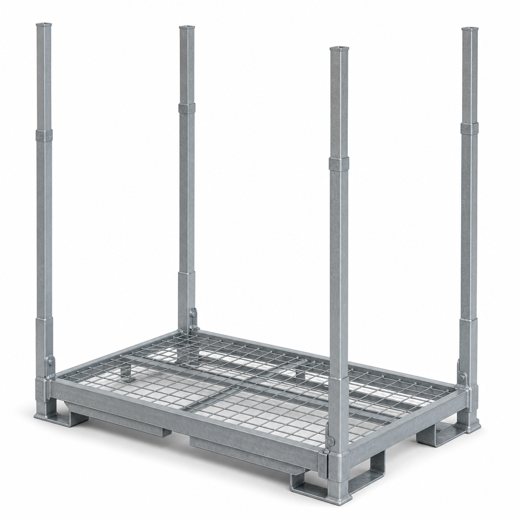 Stackable Steel Post Pallet Stillage with Extension Posts