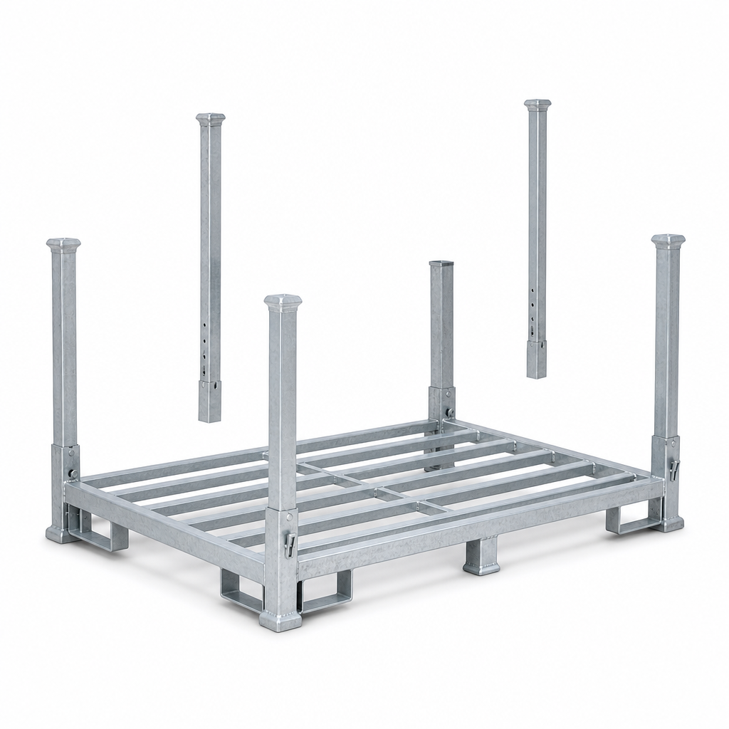 Stackable Steel Post Pallet with Optional Extension Posts