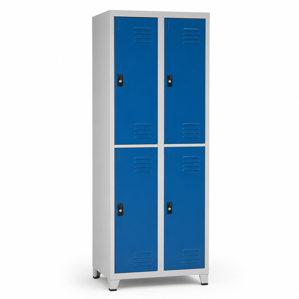 Steel Hanging Rail Lockers with 4 Doors and 2 Columns