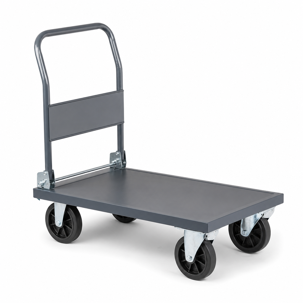 Steel Platform Truck with Solid Rubber Wheels 250 kg Capacity
