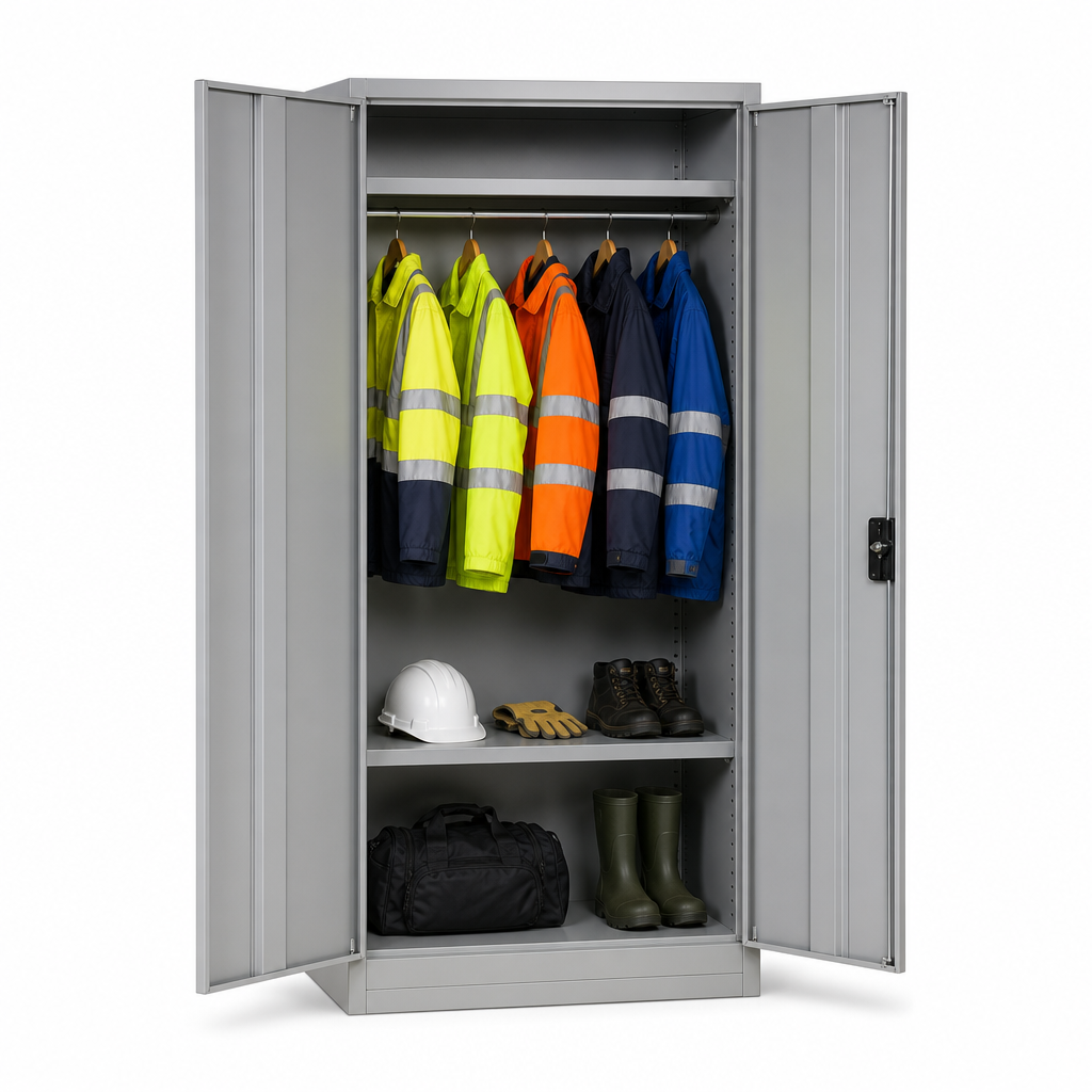 Steel PPE Storage Cupboard with Hanging Rail