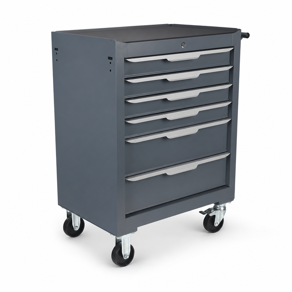Steel Six-Drawer Tool Trolley with 300kg Capacity