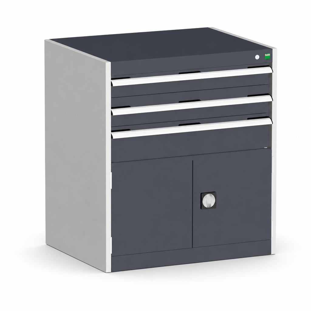 Steel Tool Cabinet with Perforated Doors and 3 Drawers 900x800x750