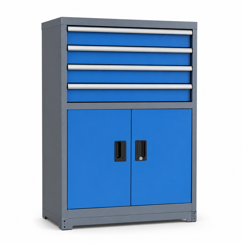 Steel Tool Cupboard With 1 to 4 Drawers and Cupboard Storage