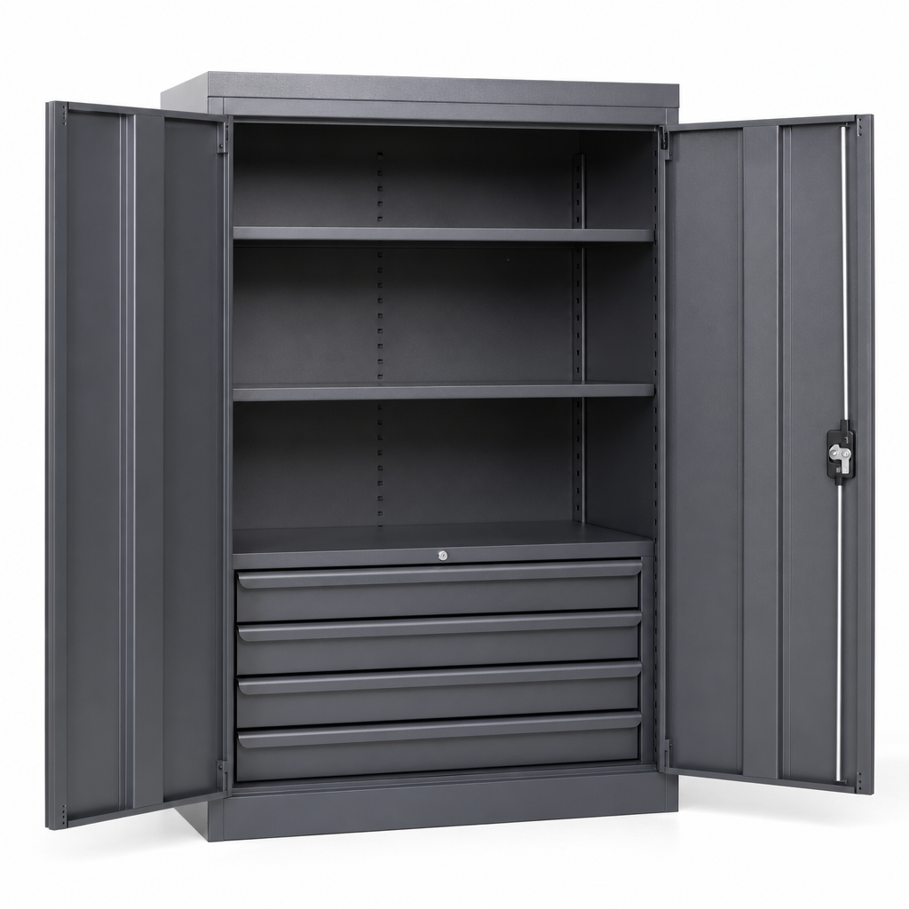 Steel Tool Cupboards with Shelves and Drawers 1000x1300x550mm