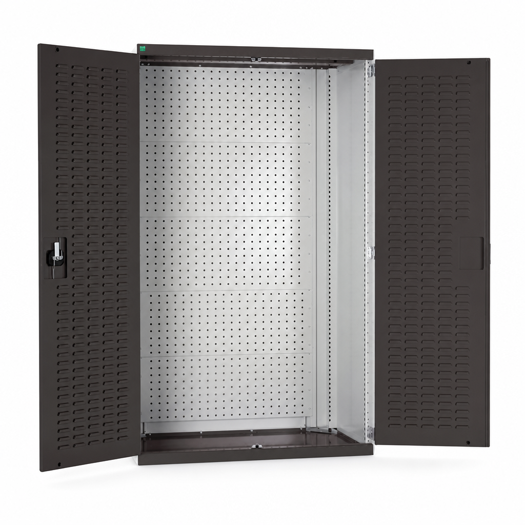 Steel Tool Storage Cupboard with Perforated & Louvre Panels 1200x1050x650