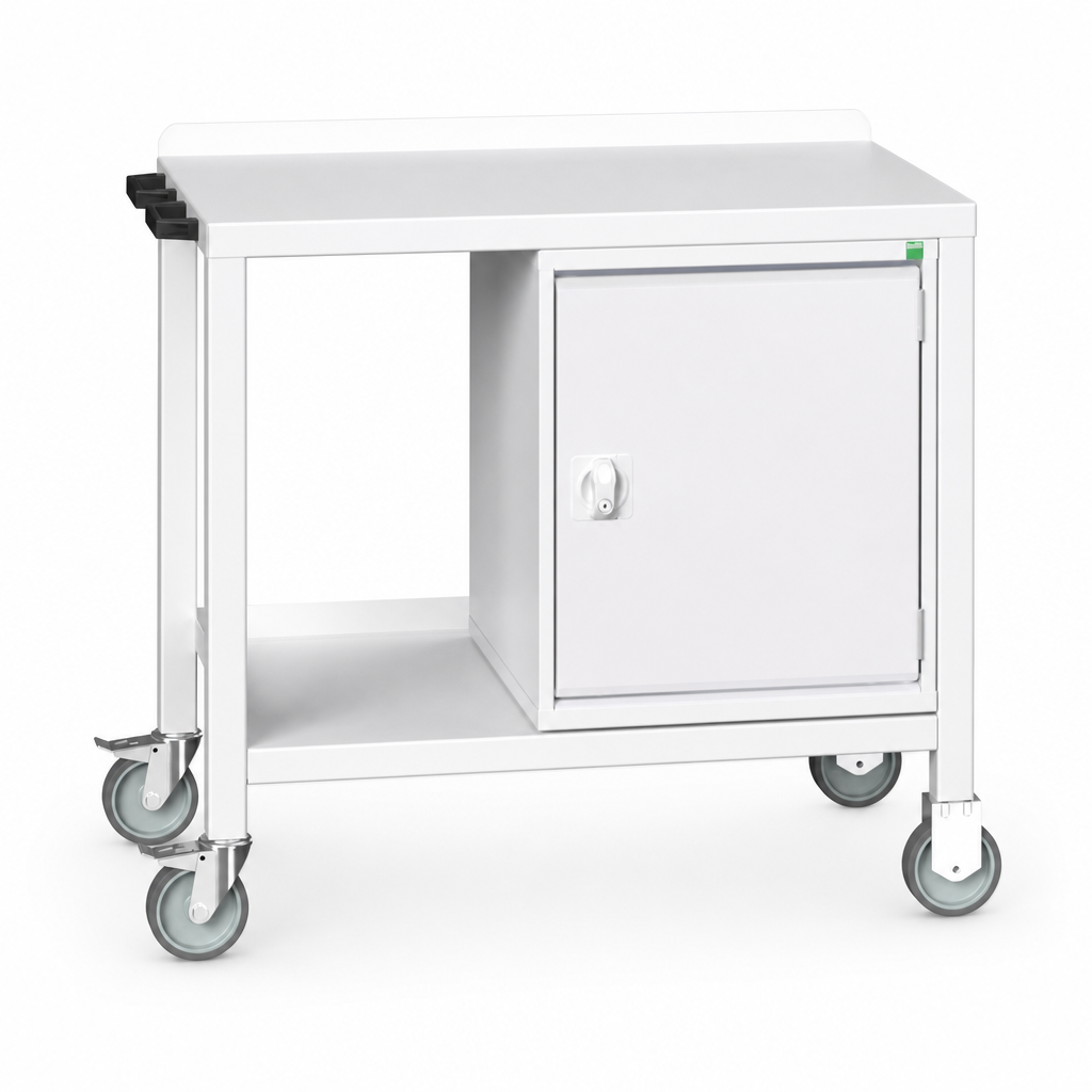 Steel-Topped Mobile Workbench Trolley with Shelf 910x1000x600mm