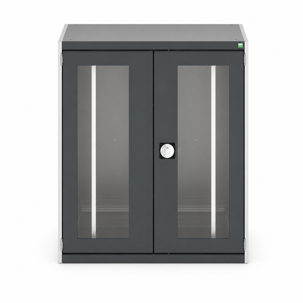 Steel Vision Door Cabinet with Sliding Perforated Panels 1050x650mm