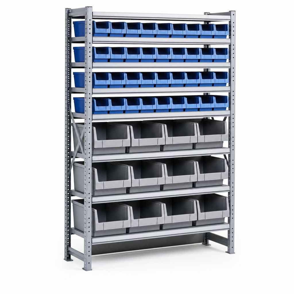 Stock and Pick Bin Shelving Bay 1600h x 915w
