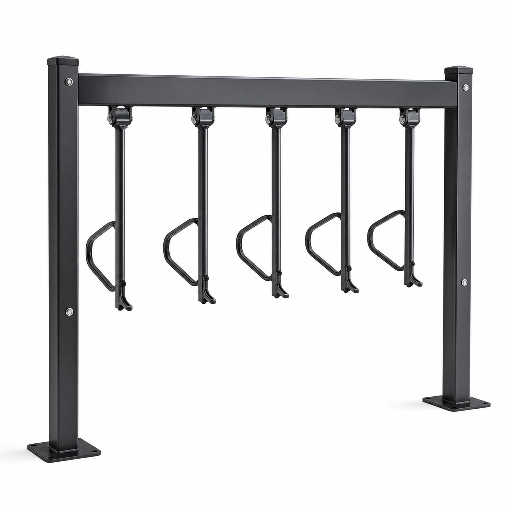 Suspended 5‑Space Bike Parking Rack
