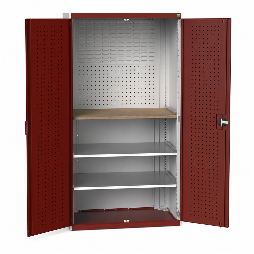 Tall 2-Shelf Workshop Tool Storage Cupboard 2000x1050x650mm