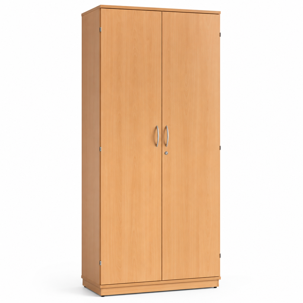 Tall Beech Hinged Door Office Cabinet