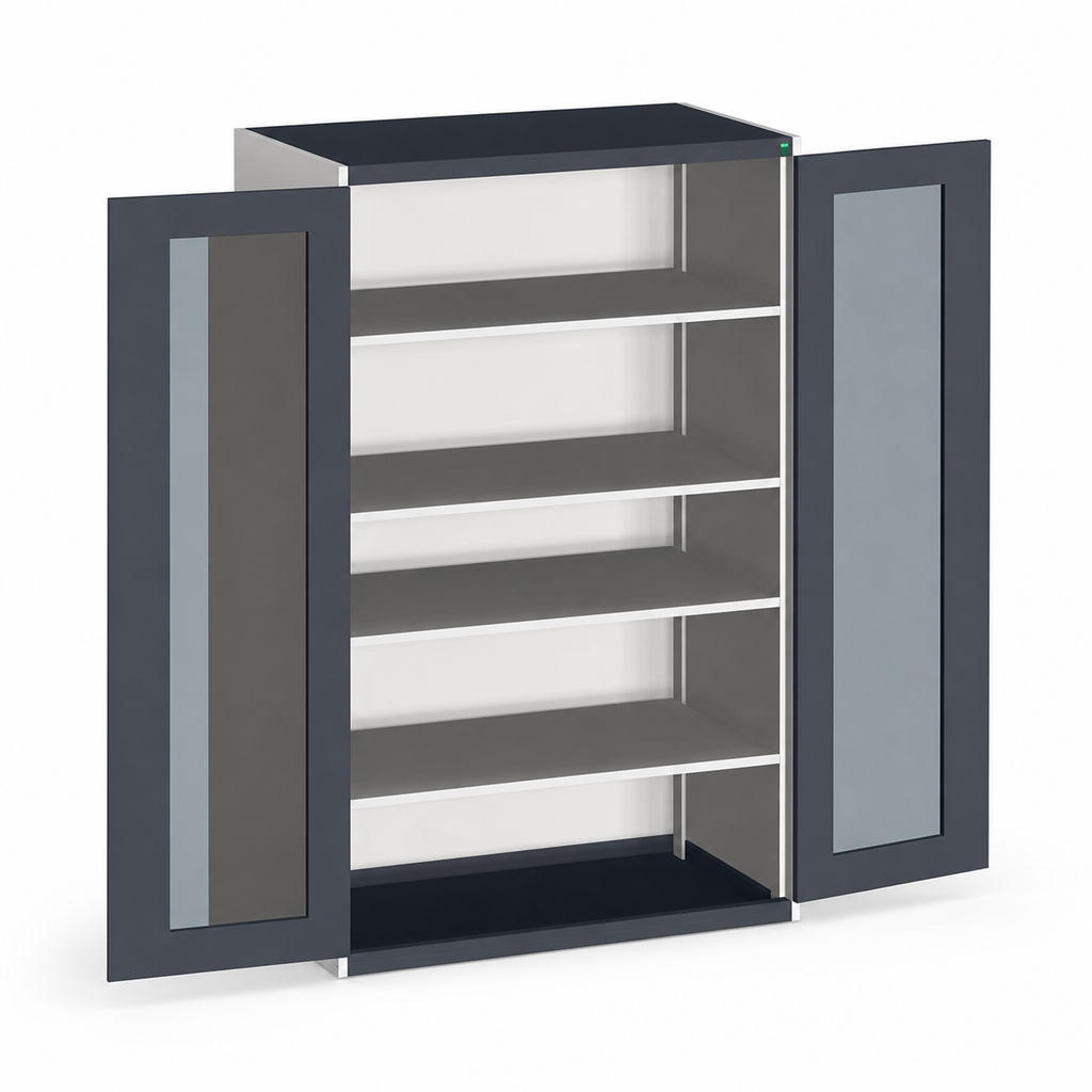 Tall Metal Cabinet with Vision Doors 2000 x 1300mm