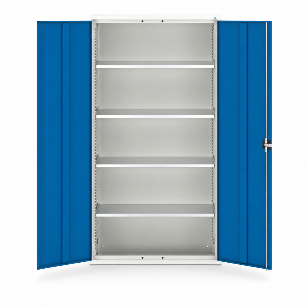Tall Metal Storage Cupboard with 4 Shelves 2000 x 1050mm