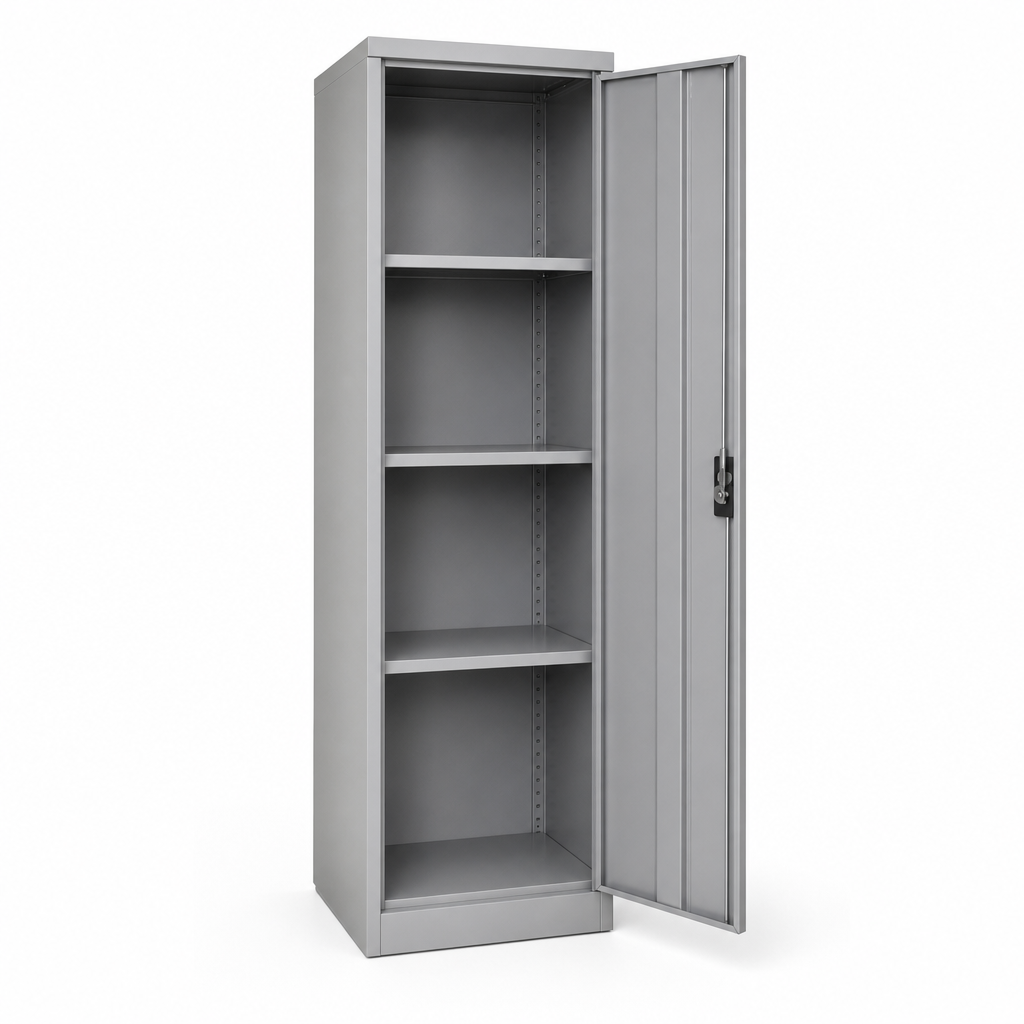 Tall Metal Storage Cupboard with 4 Shelves 2000x525x550mm