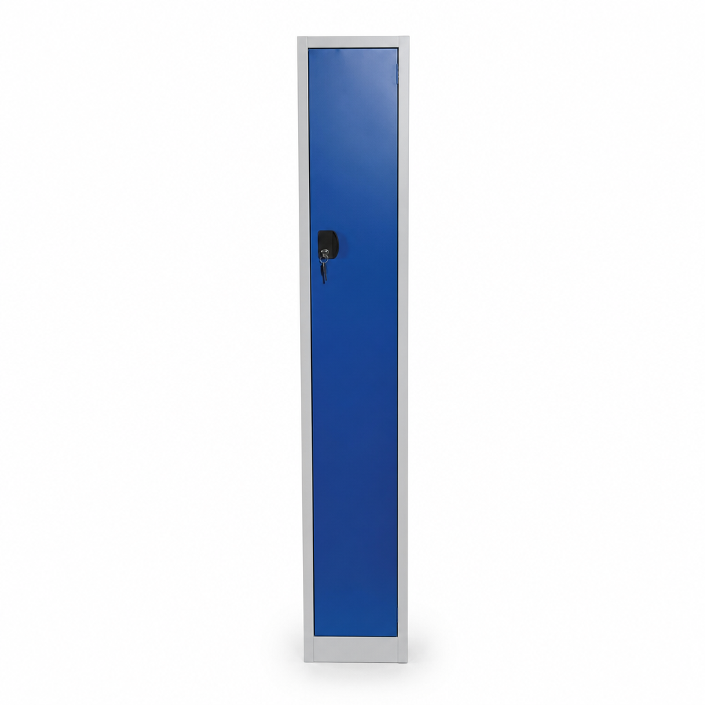 Tall Metal Storage Locker with Hat Shelf and Hooks