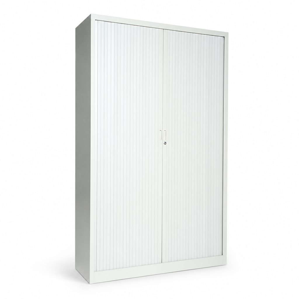 Tall Metal Tambour Cupboard with 4 Shelves 1950 x 1200mm