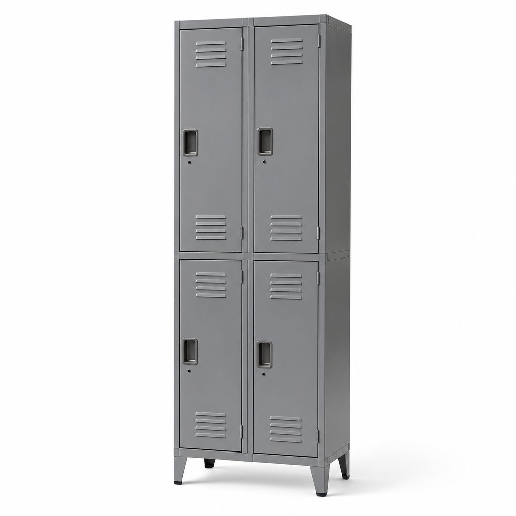 Tall Nestable Metal Storage Lockers with 4 Doors