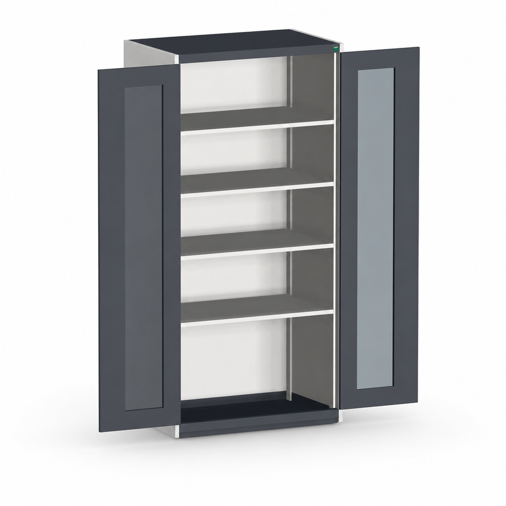 Tall Steel Cupboard with Vision Doors 2000 x 1050mm