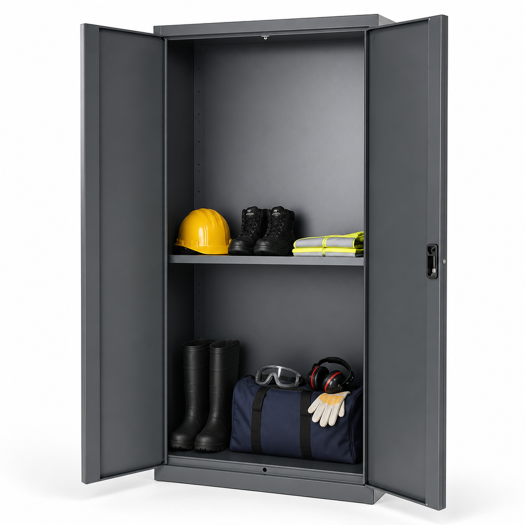 Tall Steel PPE Storage Cupboard with Shelf 2000x1050mm