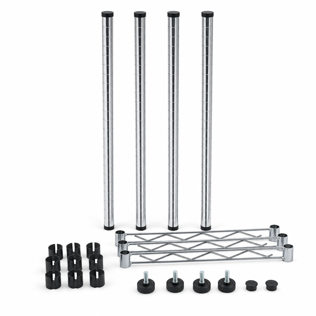 Tubular Steel Shelving Uprights and Support Components