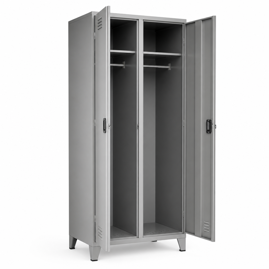 Two Person Metal Storage Lockers with Antibacterial Coating